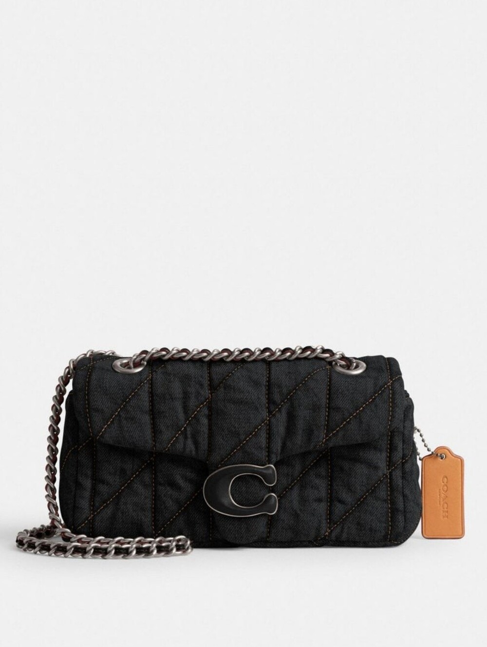 EXCELLENT RARE COACH TABBY SHOULDER BAG 20 WITH QUILTING - BLACK DENIM